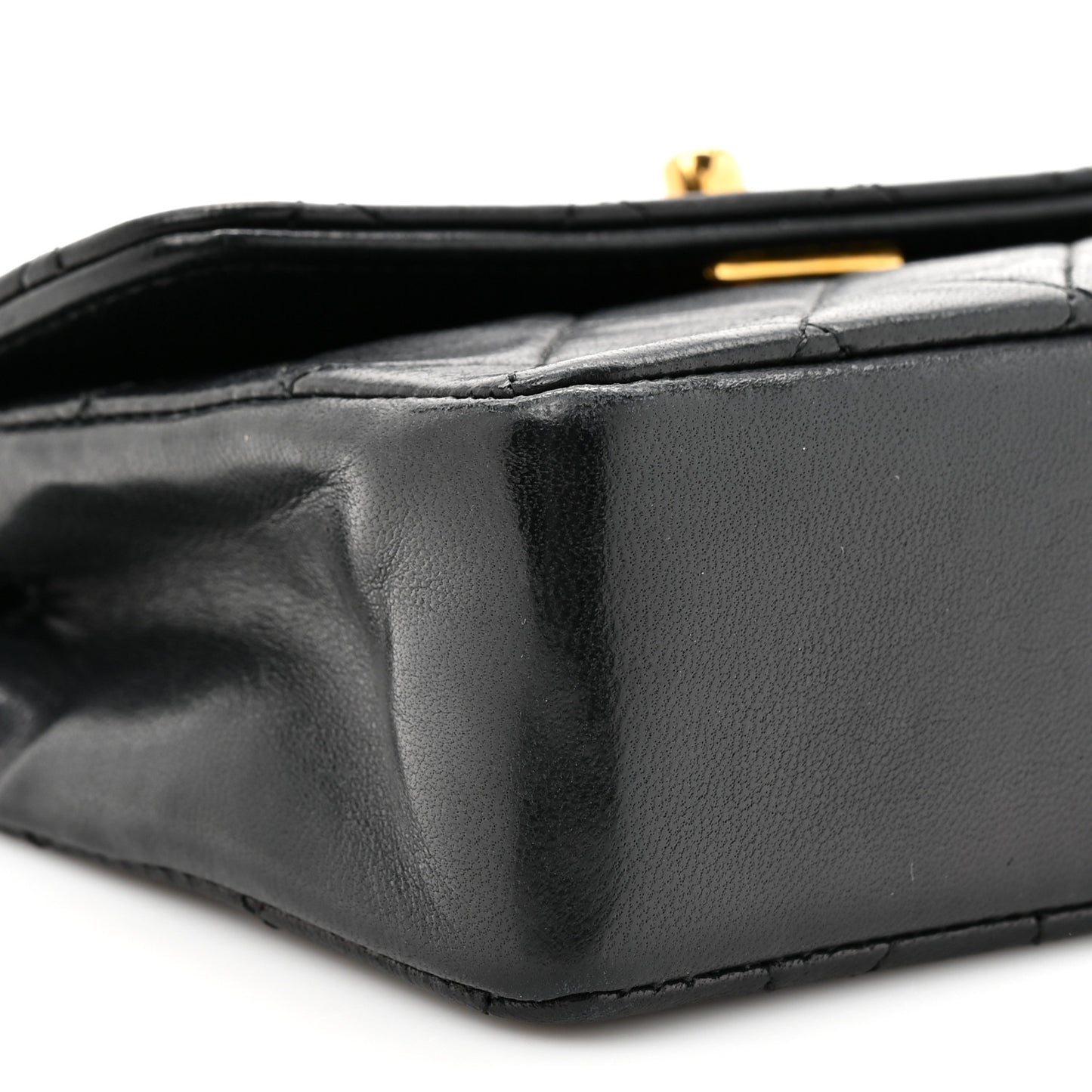 Lambskin Quilted Micro Mini Flap Bag Black