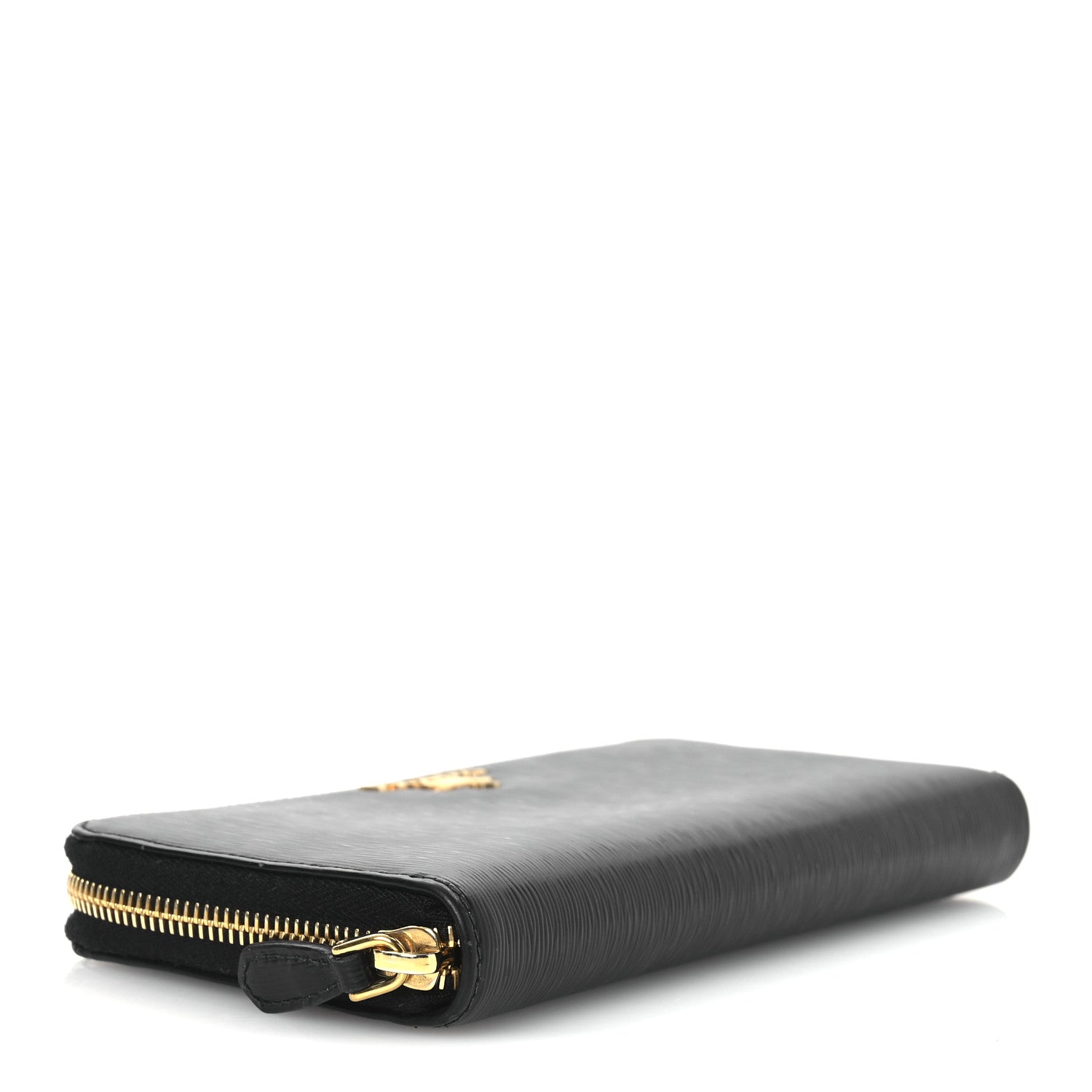 Prada Vitello Move Bi-Color Zip Around Wallet Black 4 of 11