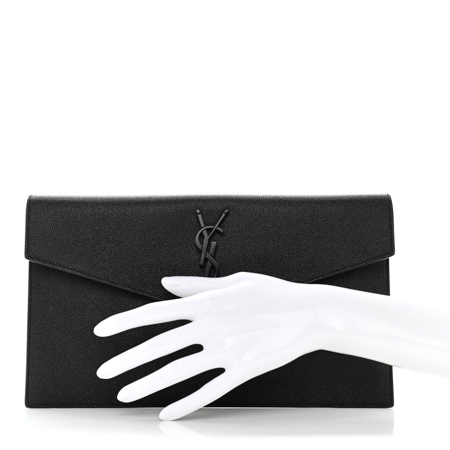 Saint Laurent Grain De Poudre Uptown Pouch Black 2 of 8