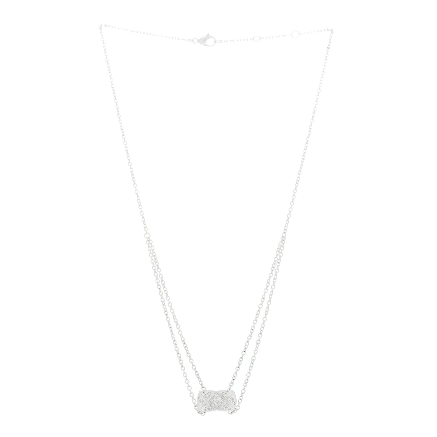 Chanel 18K White Gold Diamond Coco Crush Necklace 3 of 7