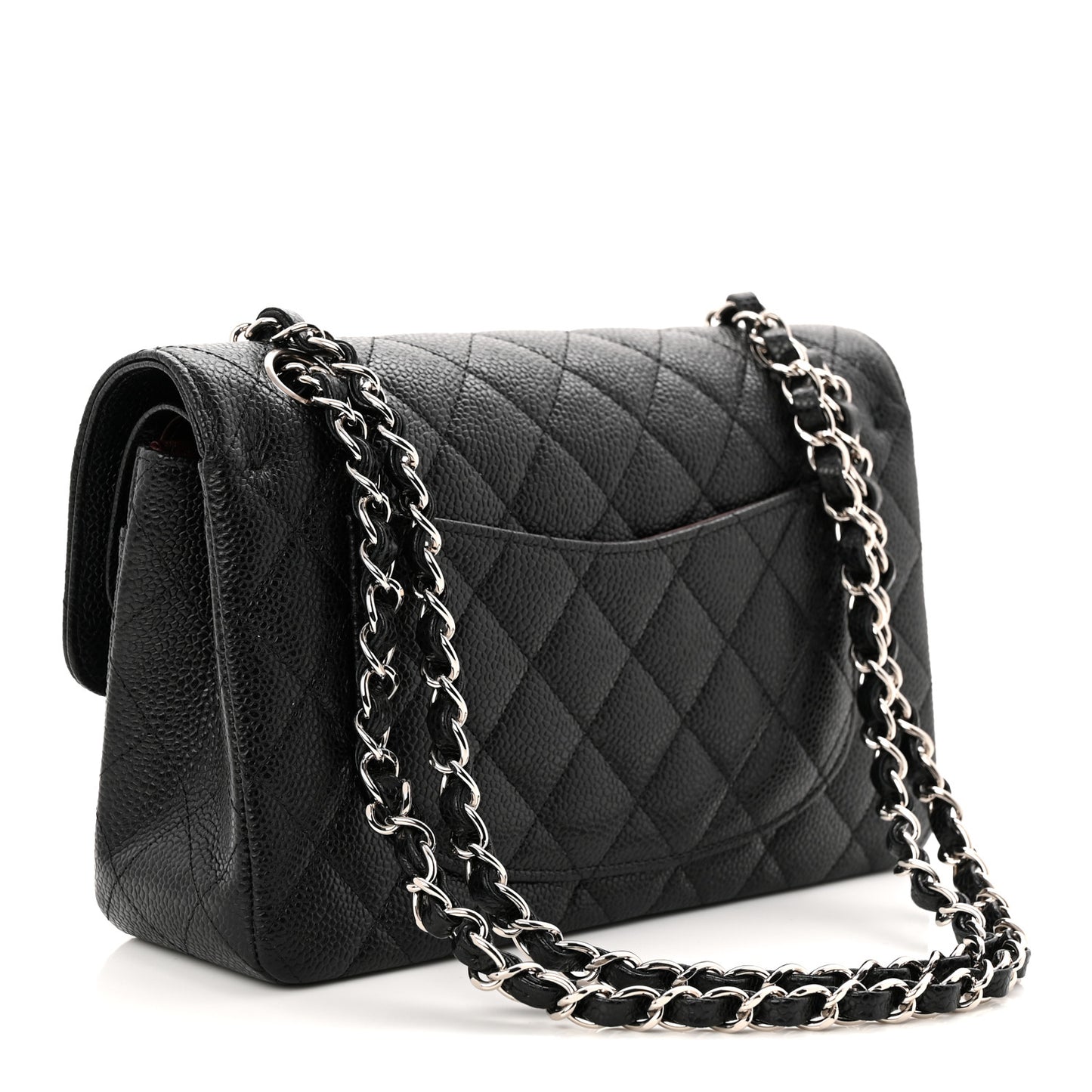 Caviar Quilted Small Double Flap Black