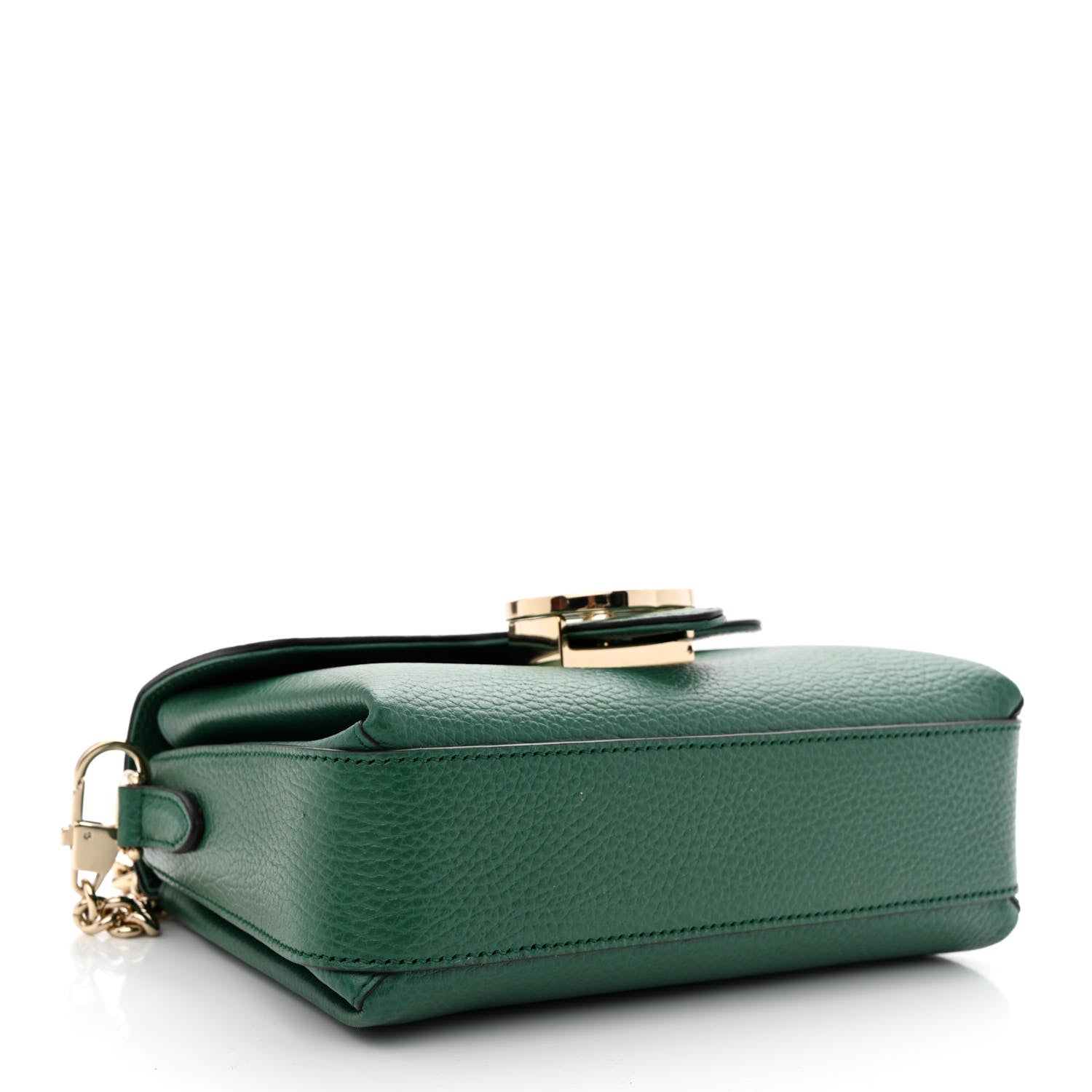 Gucci Dollar Calfskin Interlocking G Crossbody Bag Emerald 4 of 10
