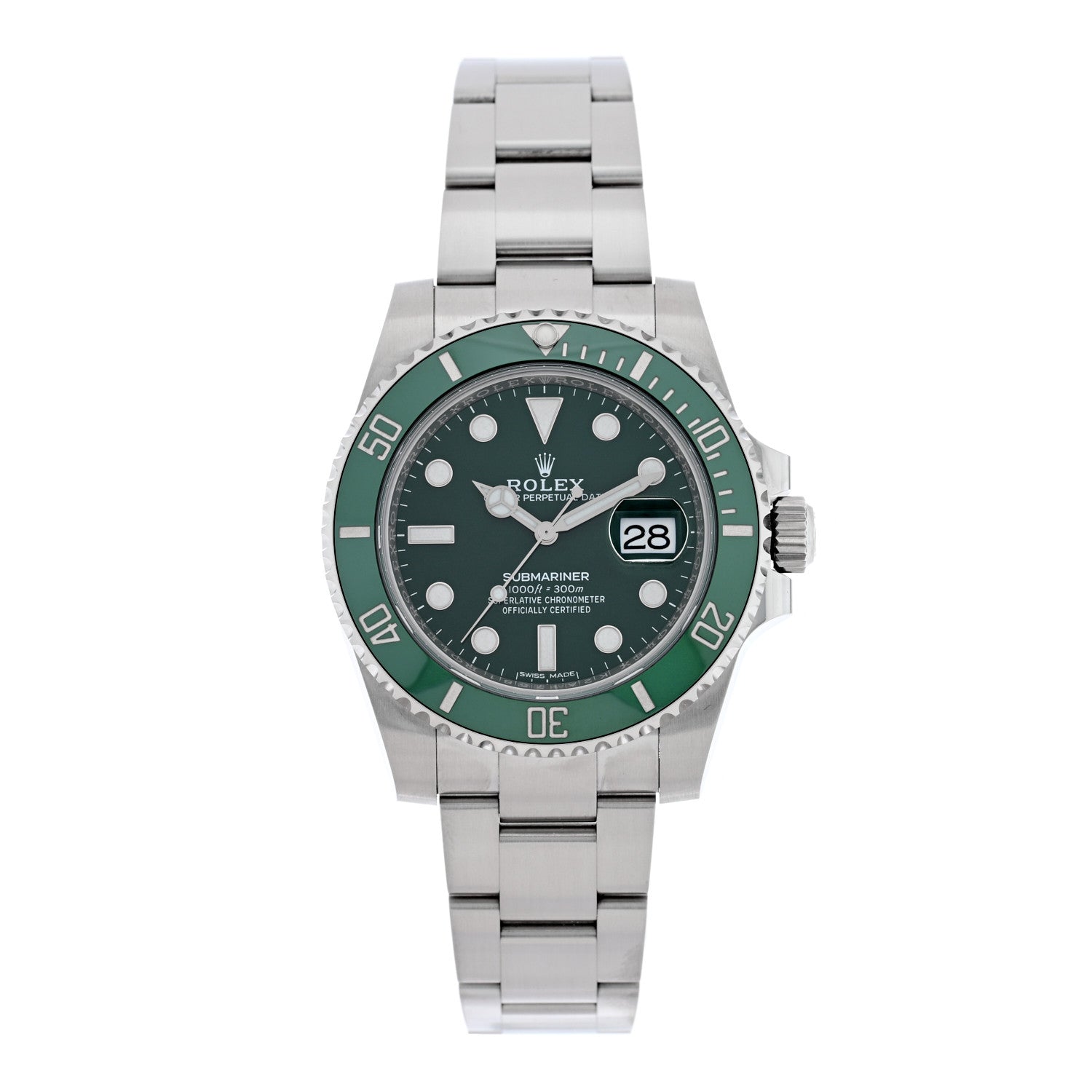 Rolex Stainless Steel 40mm Oyster Perpetual Submariner Date Hulk Watch Green 116610LV 1 of 5