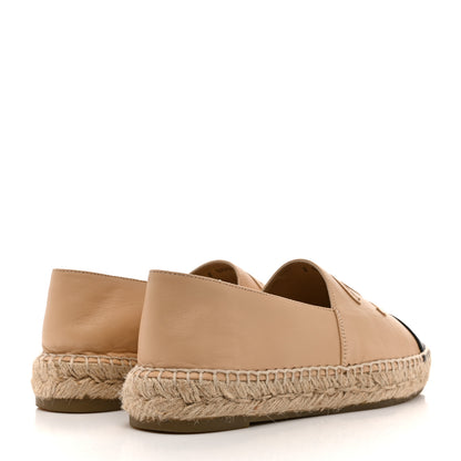 Chanel Lambskin CC Espadrilles 37 Beige Black 5 of 10