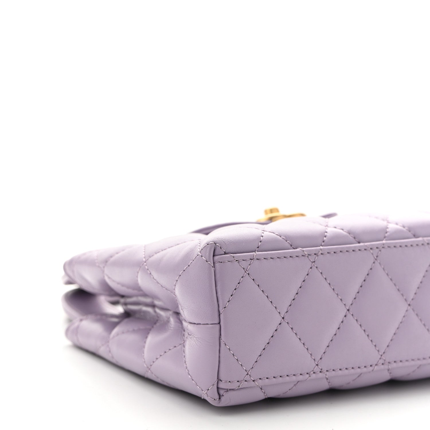 Chanel Shiny Aged Calfskin Quilted Nano Kelly Shopper Lilac 9 of 10