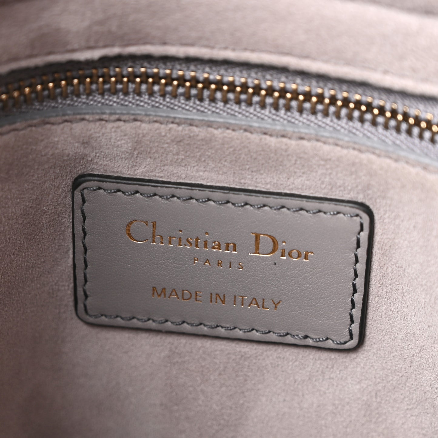 Calfskin Cannage Studded Medium Supple Lady Dior Grey