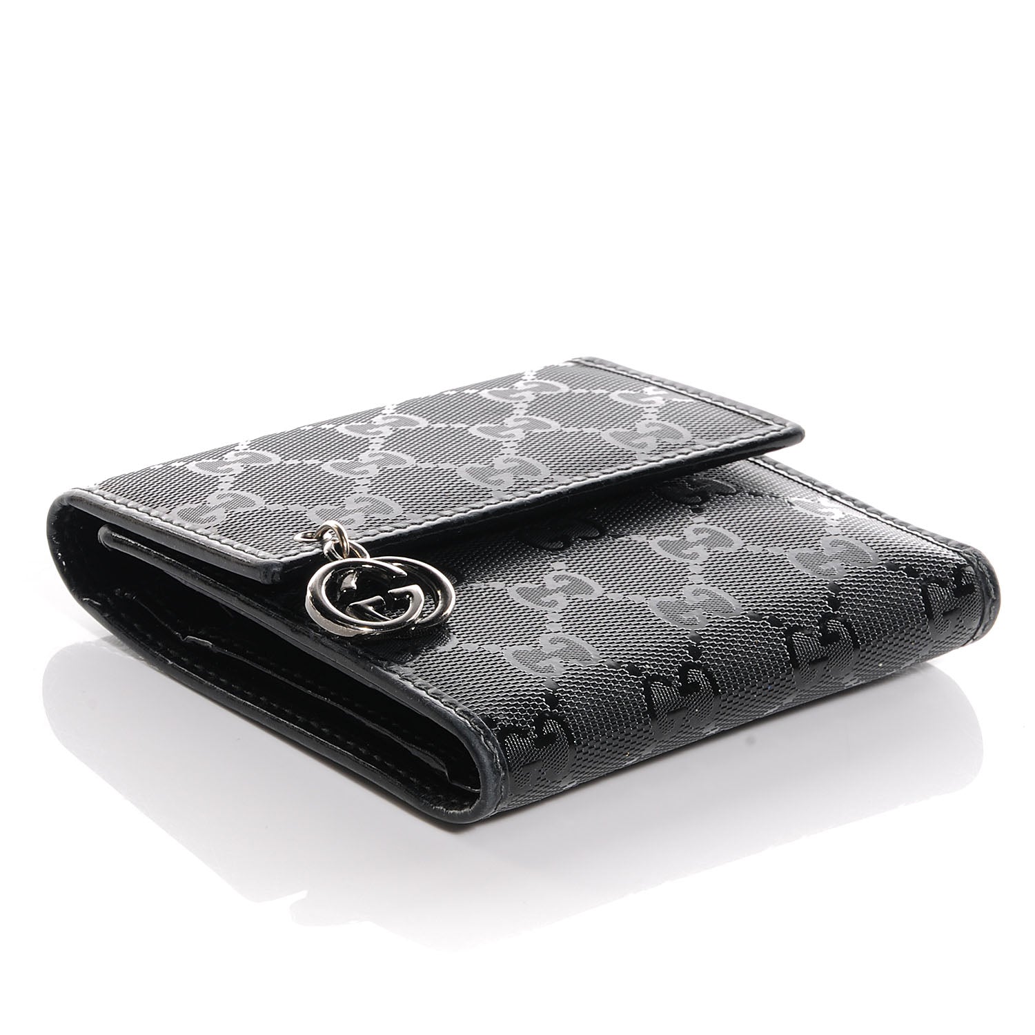 Gucci Imprime Monogram GG Pierce Tri Fold Wallet Black 4 of 7