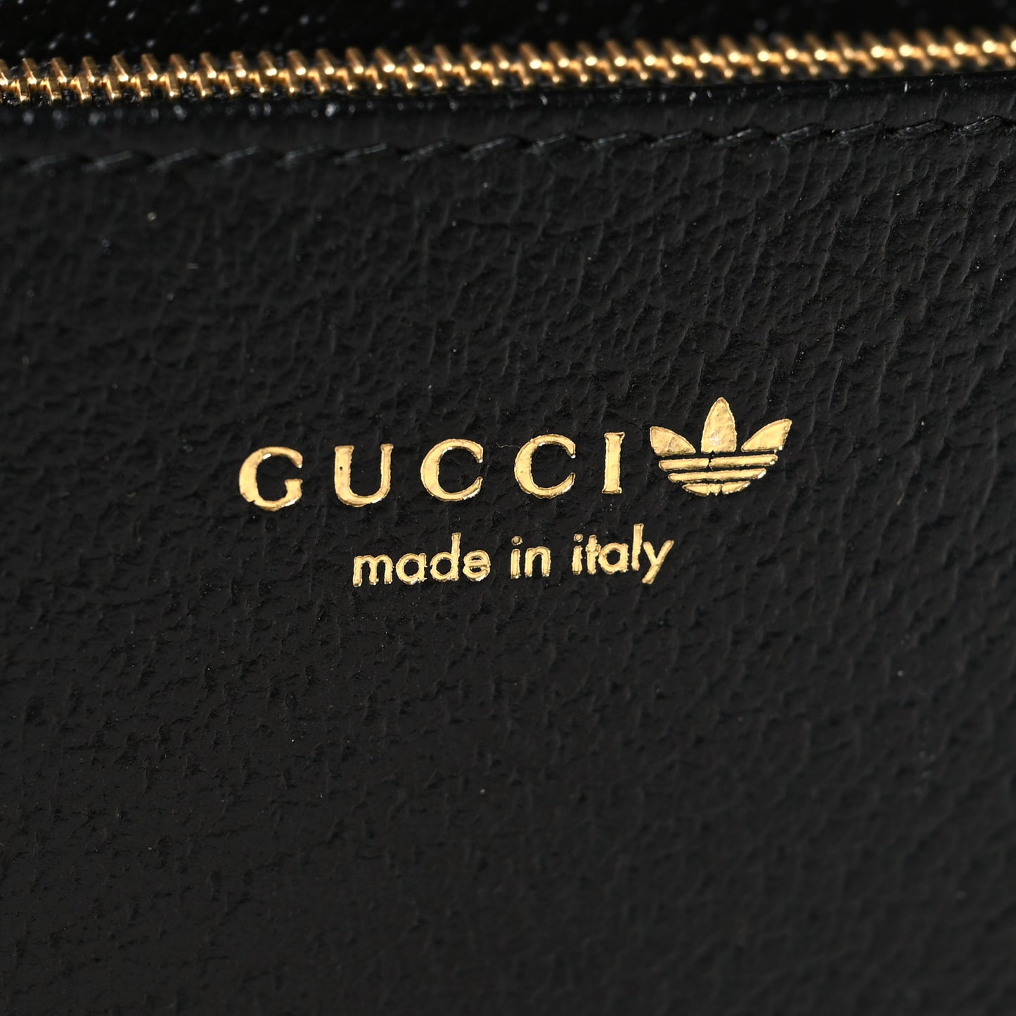 X ADIDAS Monogram Textured Dollar Calfskin Trefoil Embossed Wallet On Chain Blue