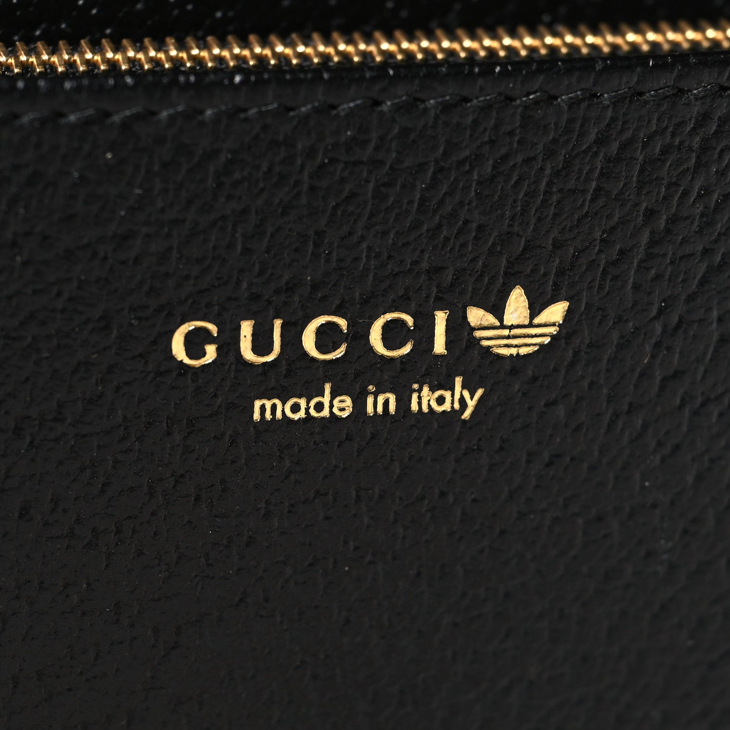 Gucci X ADIDAS Monogram Textured Dollar Calfskin Trefoil Embossed Wallet On Chain Blue 6 of 11