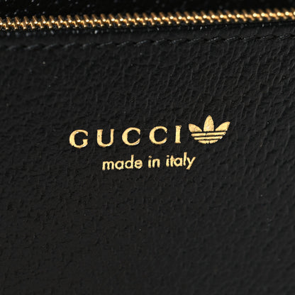 Gucci X ADIDAS Monogram Textured Dollar Calfskin Trefoil Embossed Wallet On Chain Blue 6 of 11
