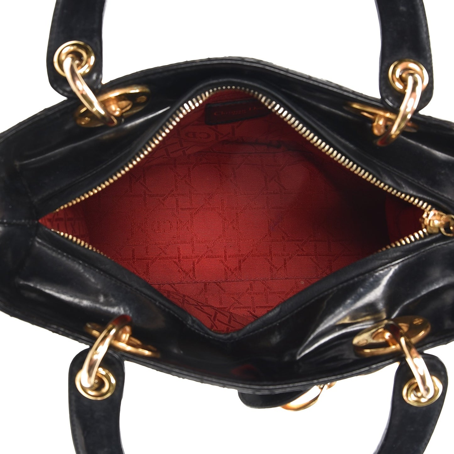 Patent Cannage Medium Lady Dior Black
