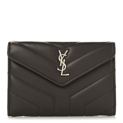 Saint Laurent Lambskin Y Quilted Monogram Small Loulou Envelope Wallet Faggio 1 of 7
