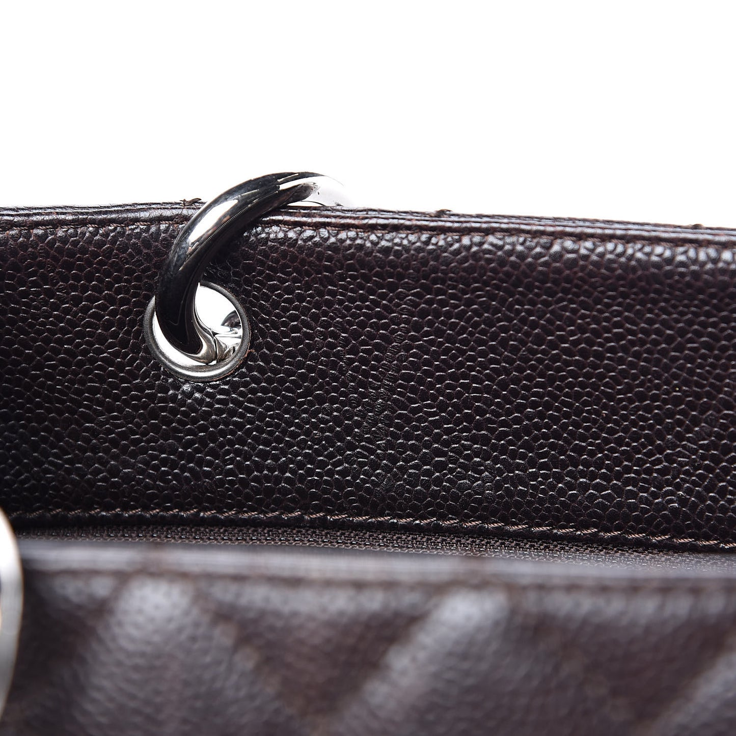 Caviar Quilted Grand Shopping Tote GST Dark Brown