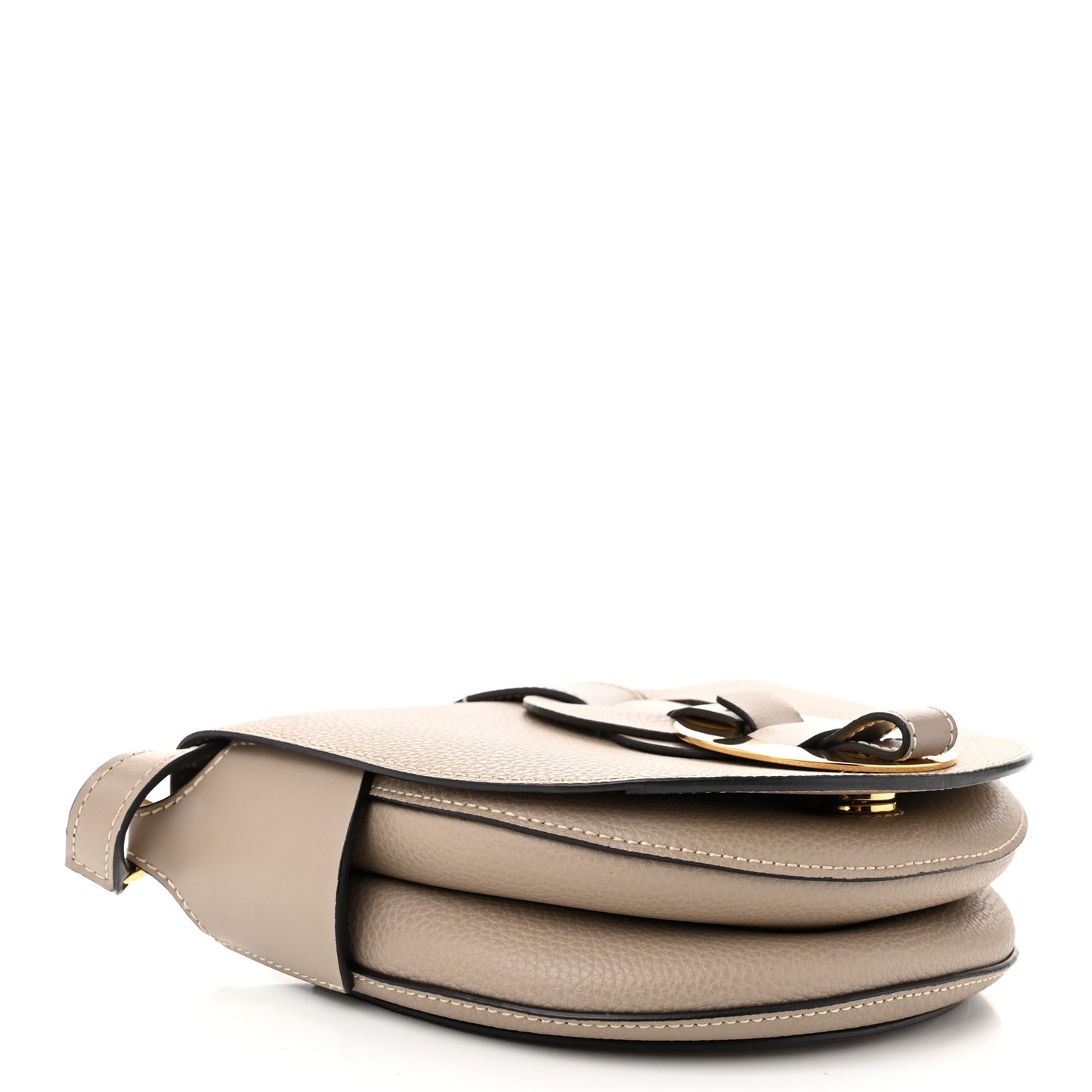 Grained Calfskin Small Darryl Saddle Crossbody Bag Motty Grey