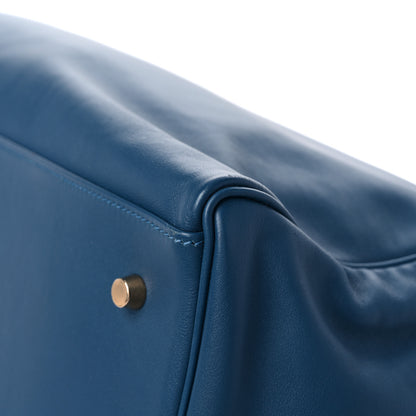 Hermes Veau Sikkim Kelly Relax 50 Bleu Thalassa 8 of 10