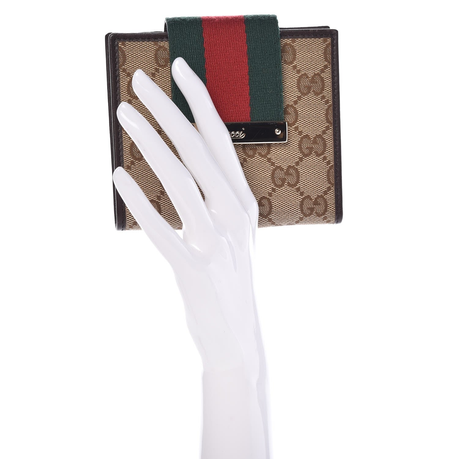 Gucci Monogram Web Ladies Web French Wallet Brown 2 of 7