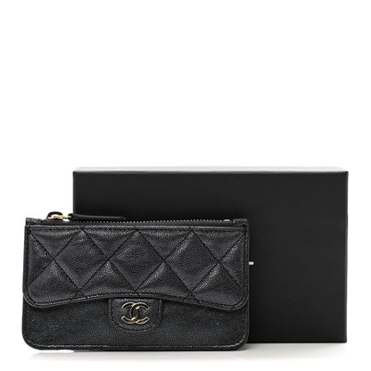 Chanel Iridescent Caviar Quilted Flap Zip Card Holder Black 3 of 8