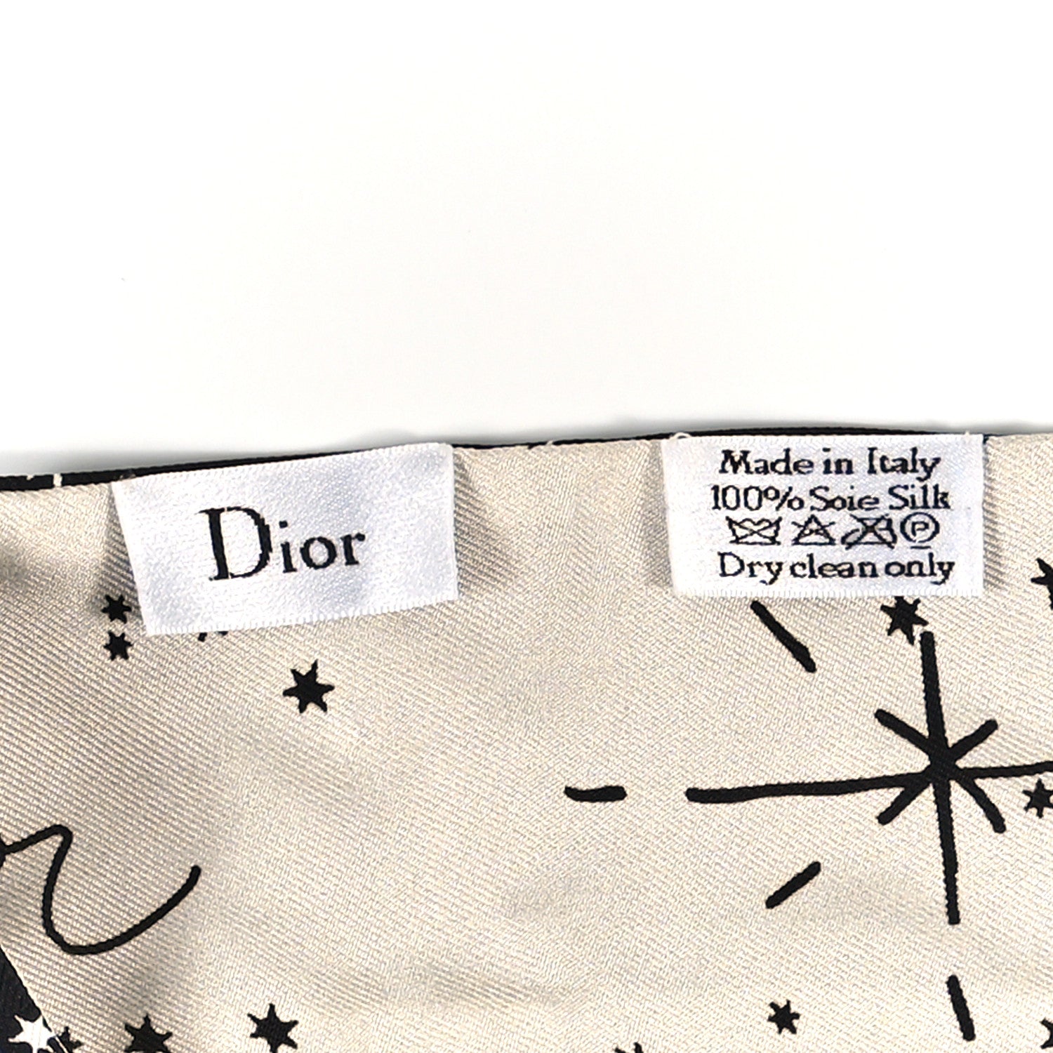 Christian Dior Silk Zodiac Sagittarius Mitzah Scarf Black 3 of 3