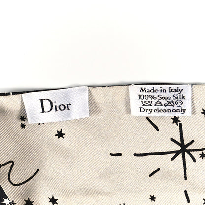 Christian Dior Silk Zodiac Sagittarius Mitzah Scarf Black 3 of 3