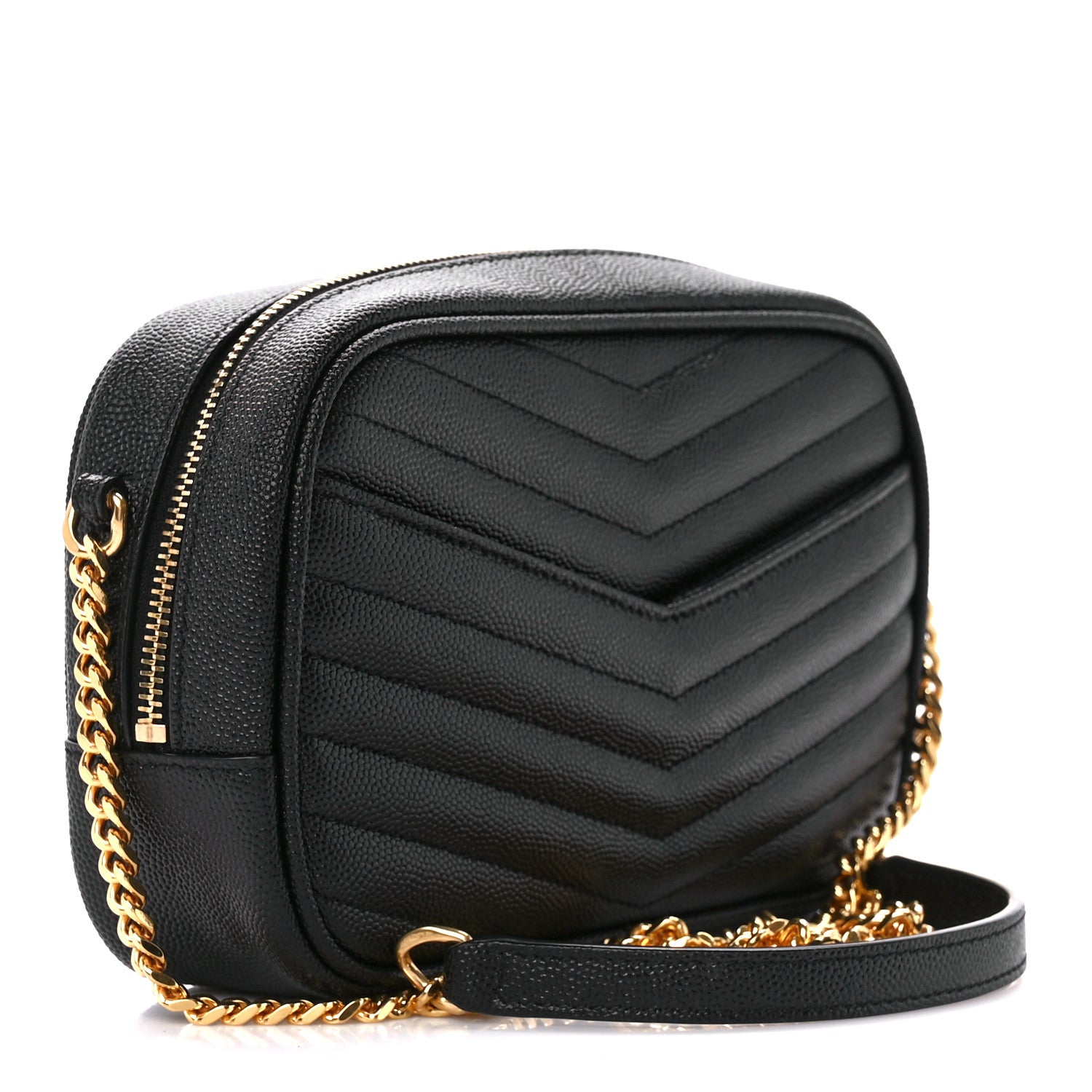 Saint Laurent Grain De Poudre Matelasse Monogram Mini Lou Camera Bag Black 3 of 11