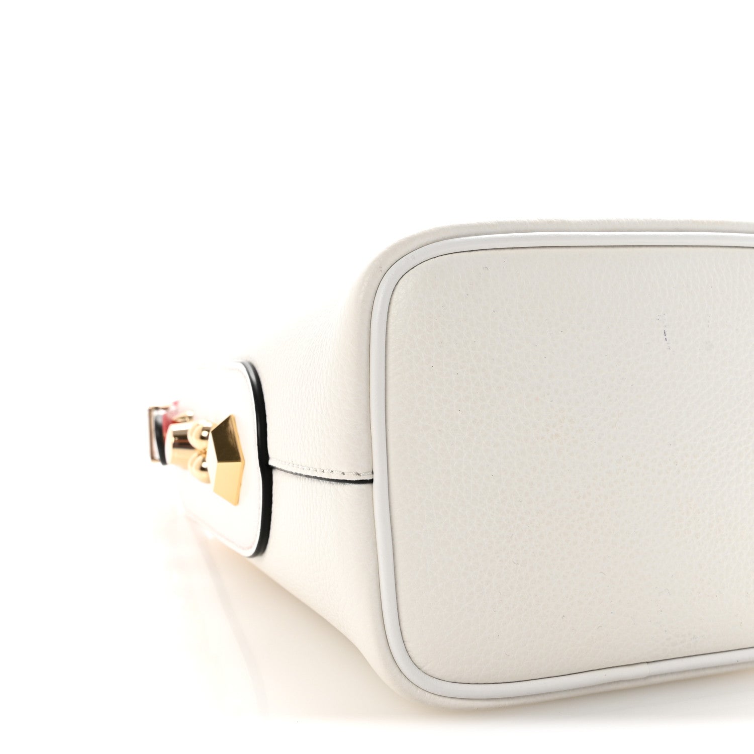 Christian Louboutin Grained Calfskin Mini Carasky Bucket Bag White 8 of 9