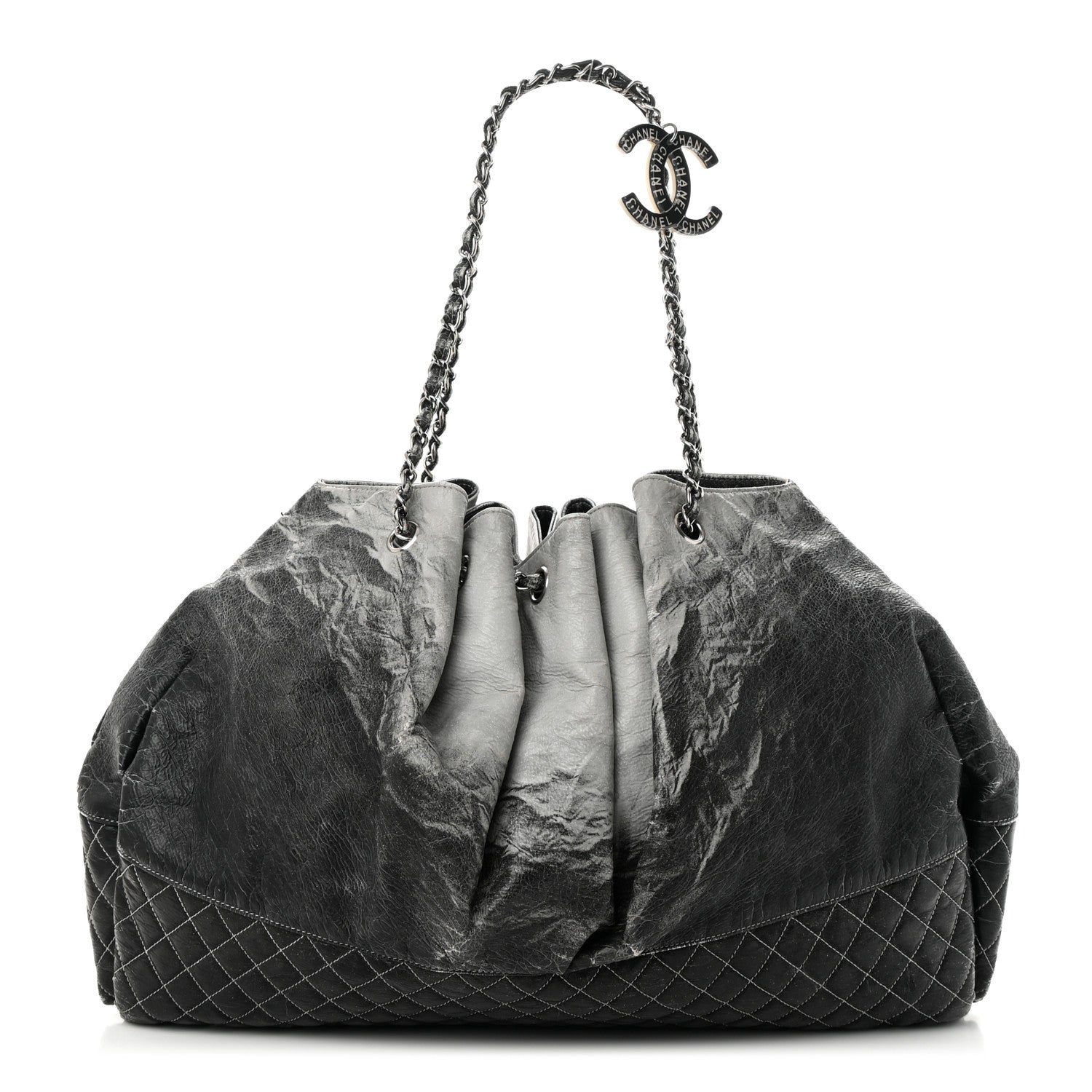 Chanel Vinyl Quilted Melrose Degrade Tote Black 1 of 11