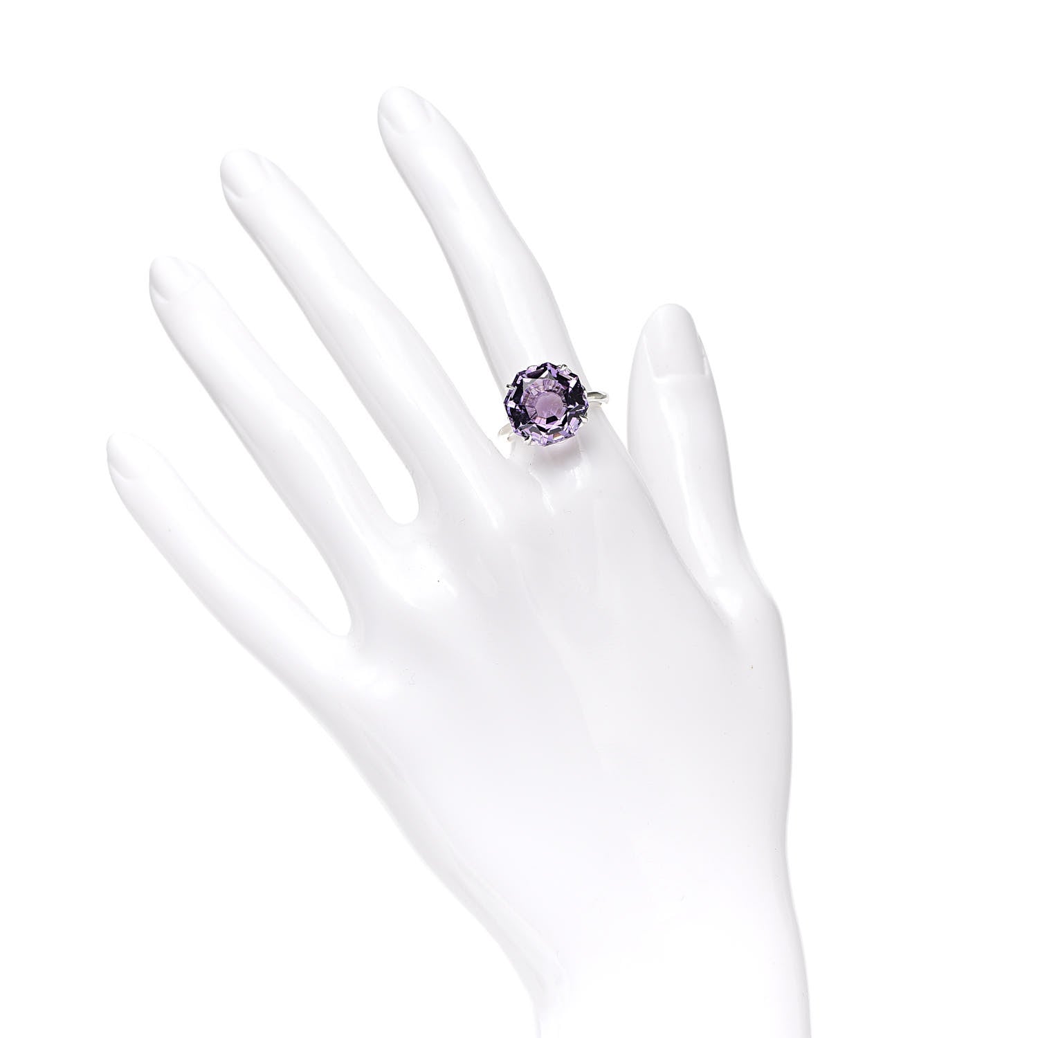 Tiffany Sterling Silver Amethyst Sparklers Octagonal Cocktail Ring 52 6 2 of 5