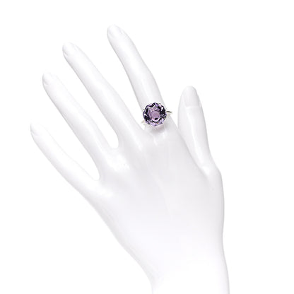 Tiffany Sterling Silver Amethyst Sparklers Octagonal Cocktail Ring 52 6 2 of 5