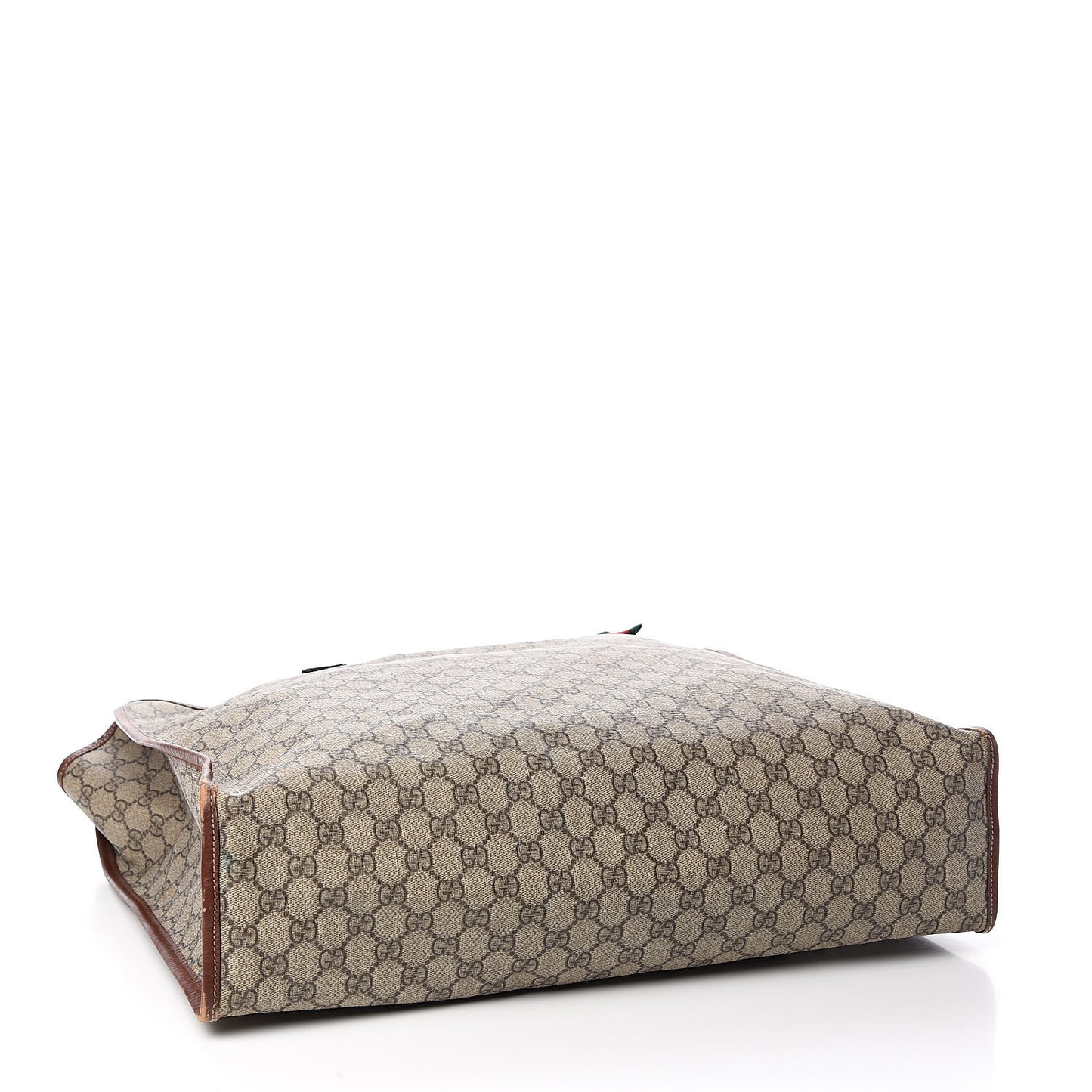 GG Plus Monogram Large Signature Web Loop Tote Brown
