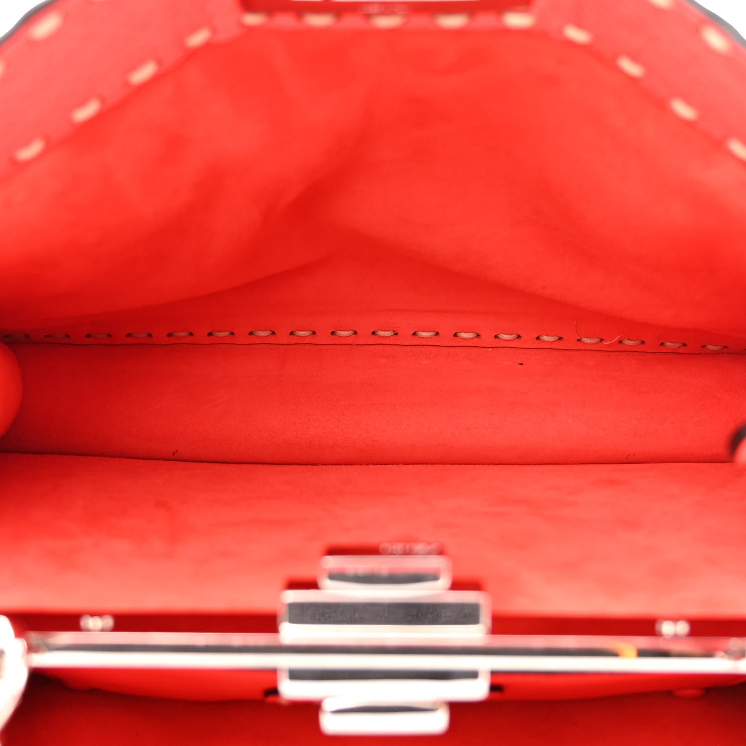 Fendi Vitello Granato Camoscio Selleria Macro Stitchings Medium Peekaboo I SEE U Satchel Tullipano 5 of 10