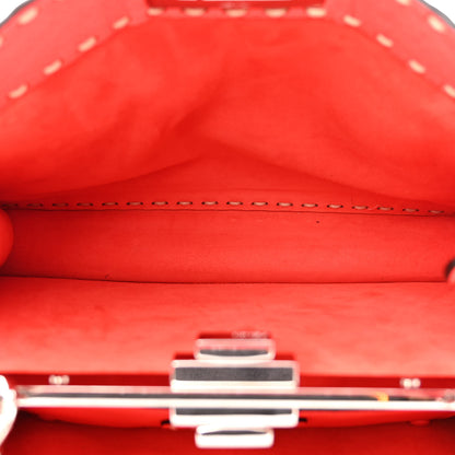 Fendi Vitello Granato Camoscio Selleria Macro Stitchings Medium Peekaboo I SEE U Satchel Tullipano 5 of 10
