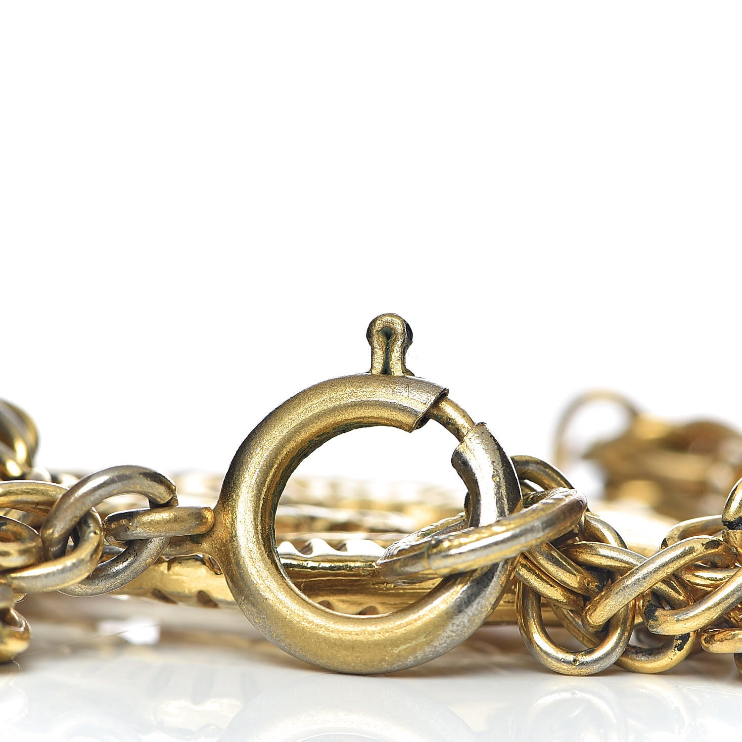 Chanel CC Short Chain Necklace Gold 4 of 5