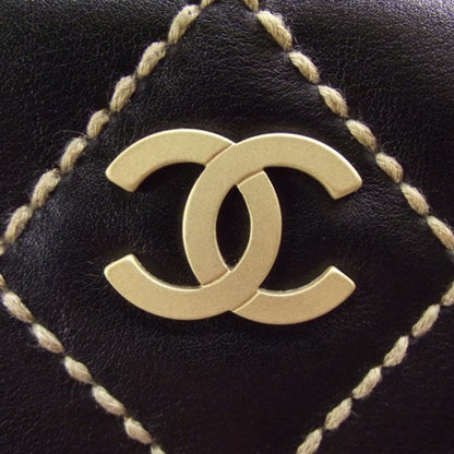 Chanel Leather Diamond Stitch Surpique Handbag Black 7 of 12