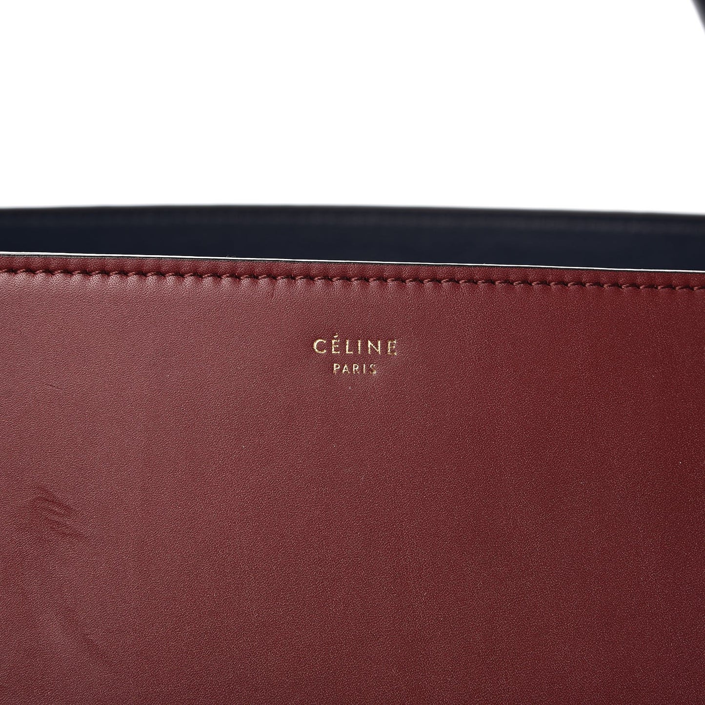 Calfskin Boxy Tote Burgundy