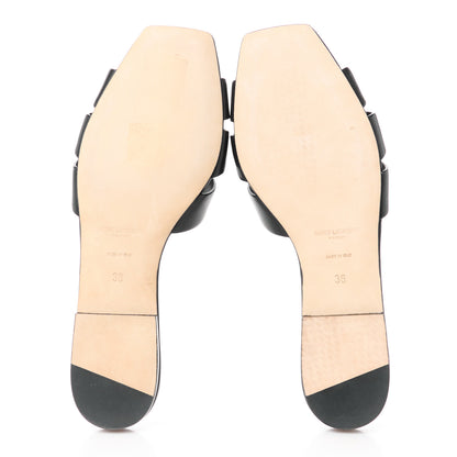 Saint Laurent Calfskin Tribute 05 Slide Sandals 36 Black 5 of 9