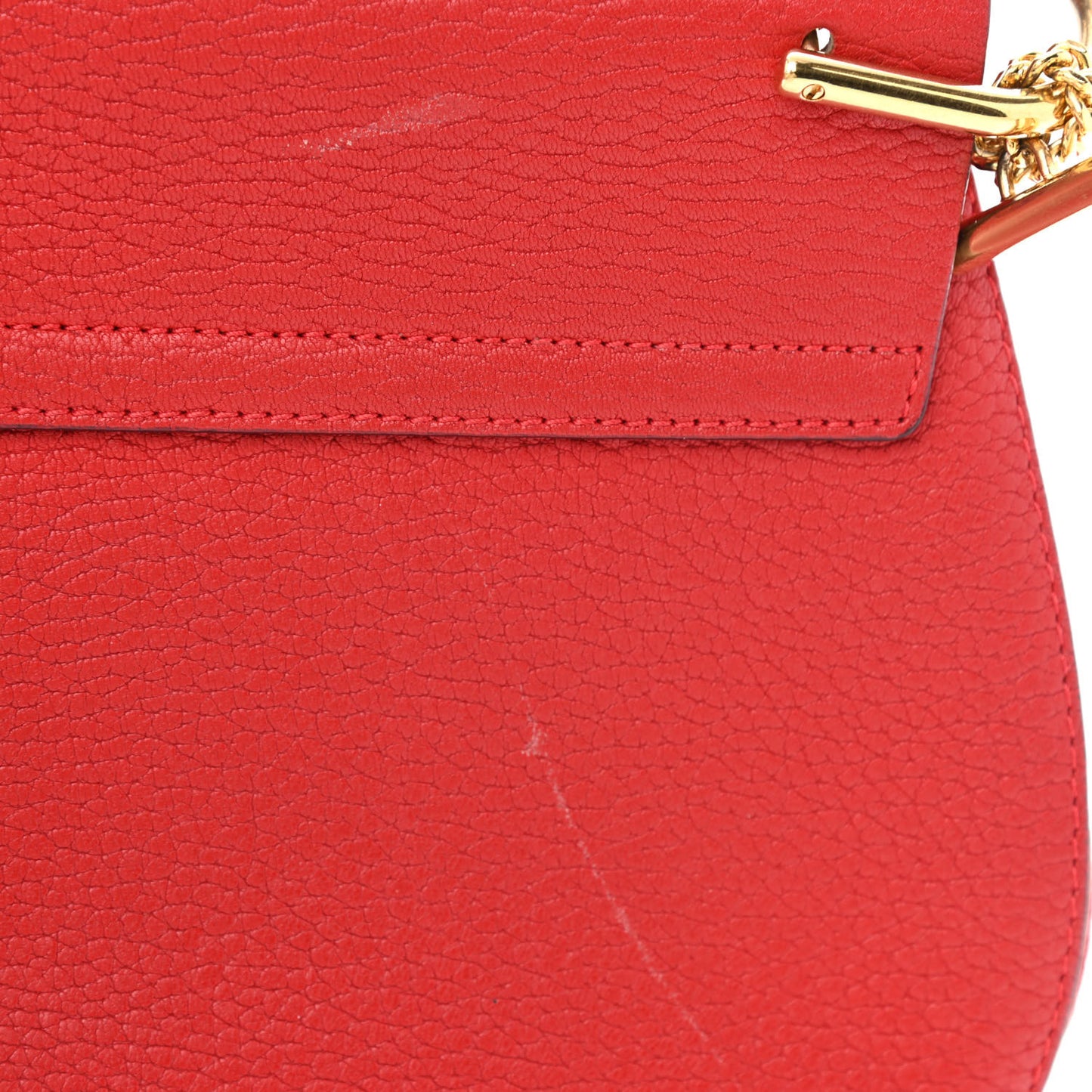 Grained Lambskin Mini Drew Shoulder Bag Plaid Red
