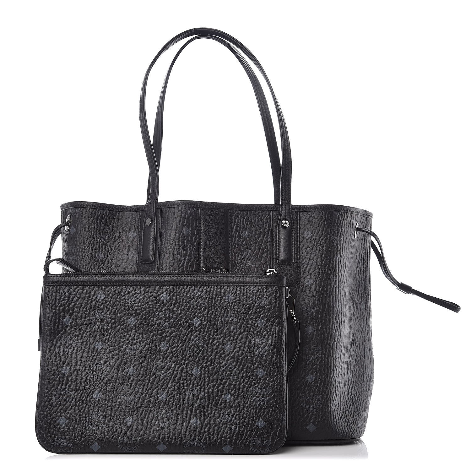 MCM Visetos Medium Liz Reversible Shopper Tote Black 1 of 15