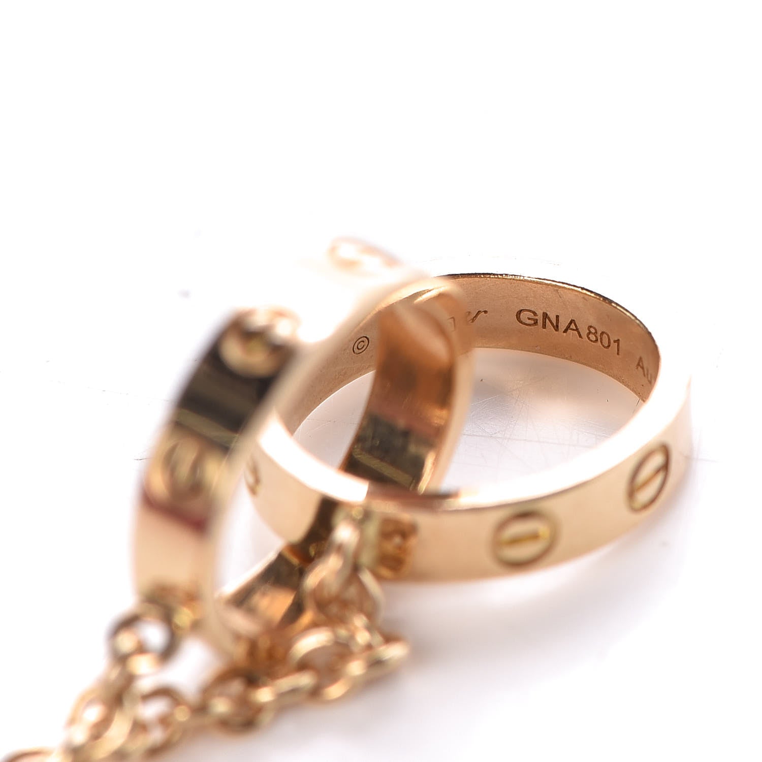 Cartier 18K Yellow Gold Interlocking LOVE Necklace 7 of 8