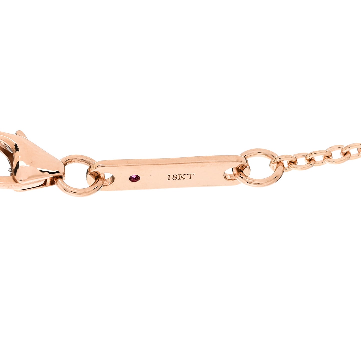 18K Rose Gold Mother of Pearl Amphibole Pendant Necklace