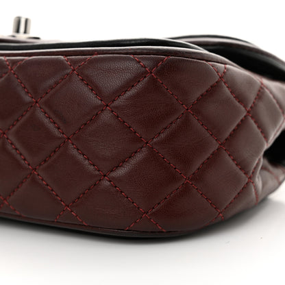 Chanel Lambskin Classic Twist Mini Rectangular Flap Black Burgundy 10 of 12