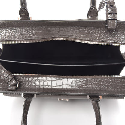 Saint Laurent Croc Calfskin Embossed Medium Uptown Tote Asphalt 5 of 10