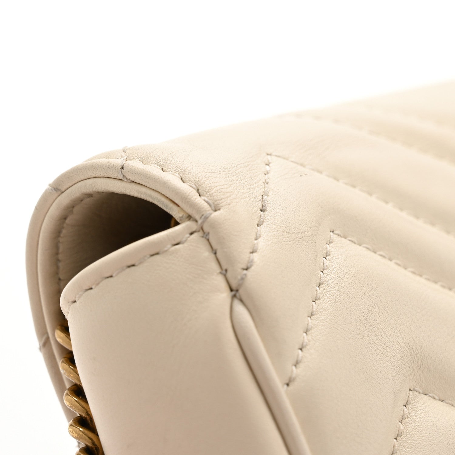 Gucci Calfskin Matelasse Super Mini GG Marmont Shoulder Bag White 13 of 15