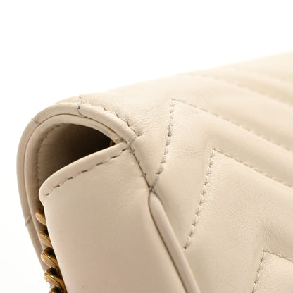 Gucci Calfskin Matelasse Super Mini GG Marmont Shoulder Bag White 13 of 15