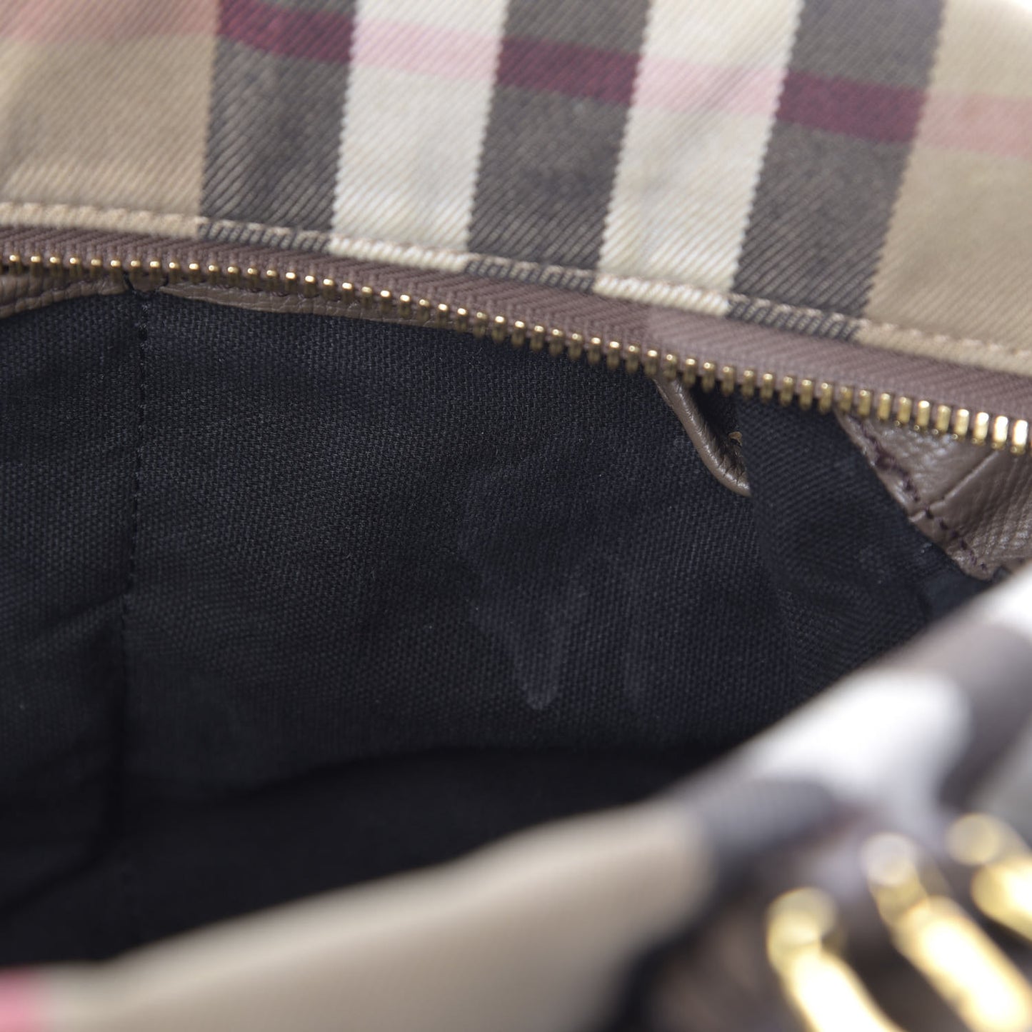 Grainy Calfskin House Check Mason Diaper Tote