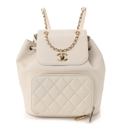 Chanel Caviar Quilted Business Affinity Backpack White 1 of 11