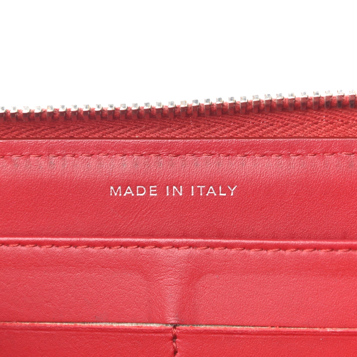 Caviar Quilted Large Gusset Zip Around Wallet Red