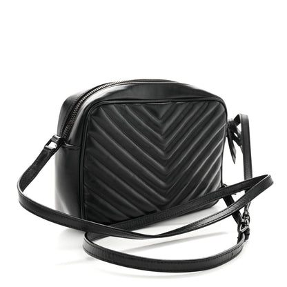 Saint Laurent Calfskin Matelasse Monogram Monochrome Lou Camera Bag Black 3 of 11