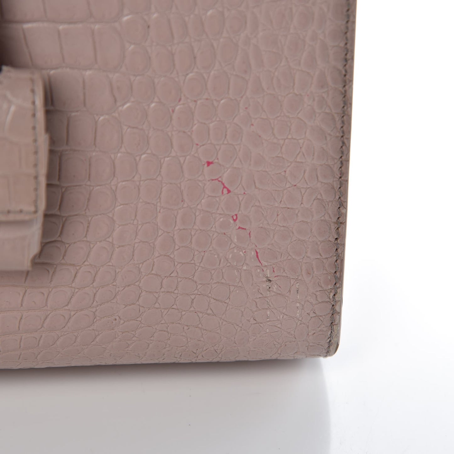 Calfskin Crocodile Embossed Baby Sac De Jour Rose Antic