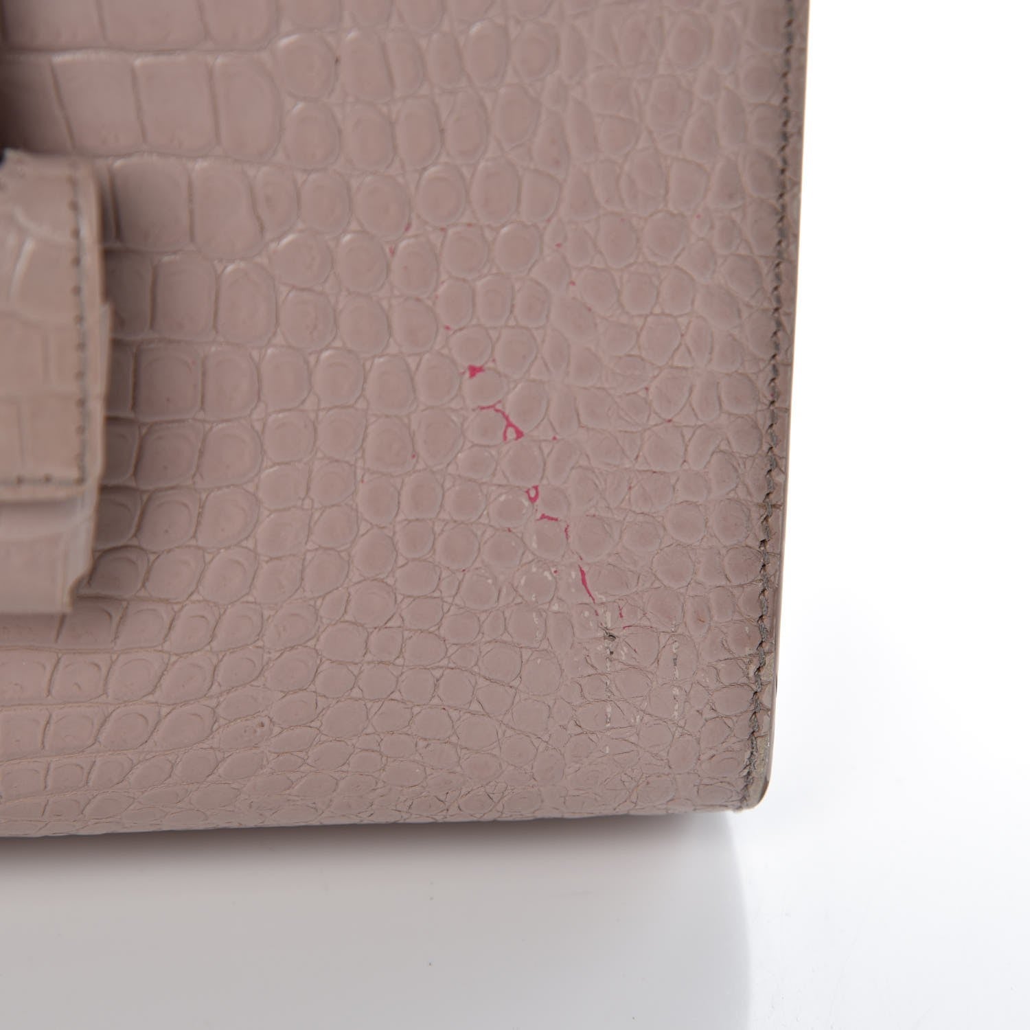 Saint Laurent Calfskin Crocodile Embossed Baby Sac De Jour Rose Antic 10 of 29