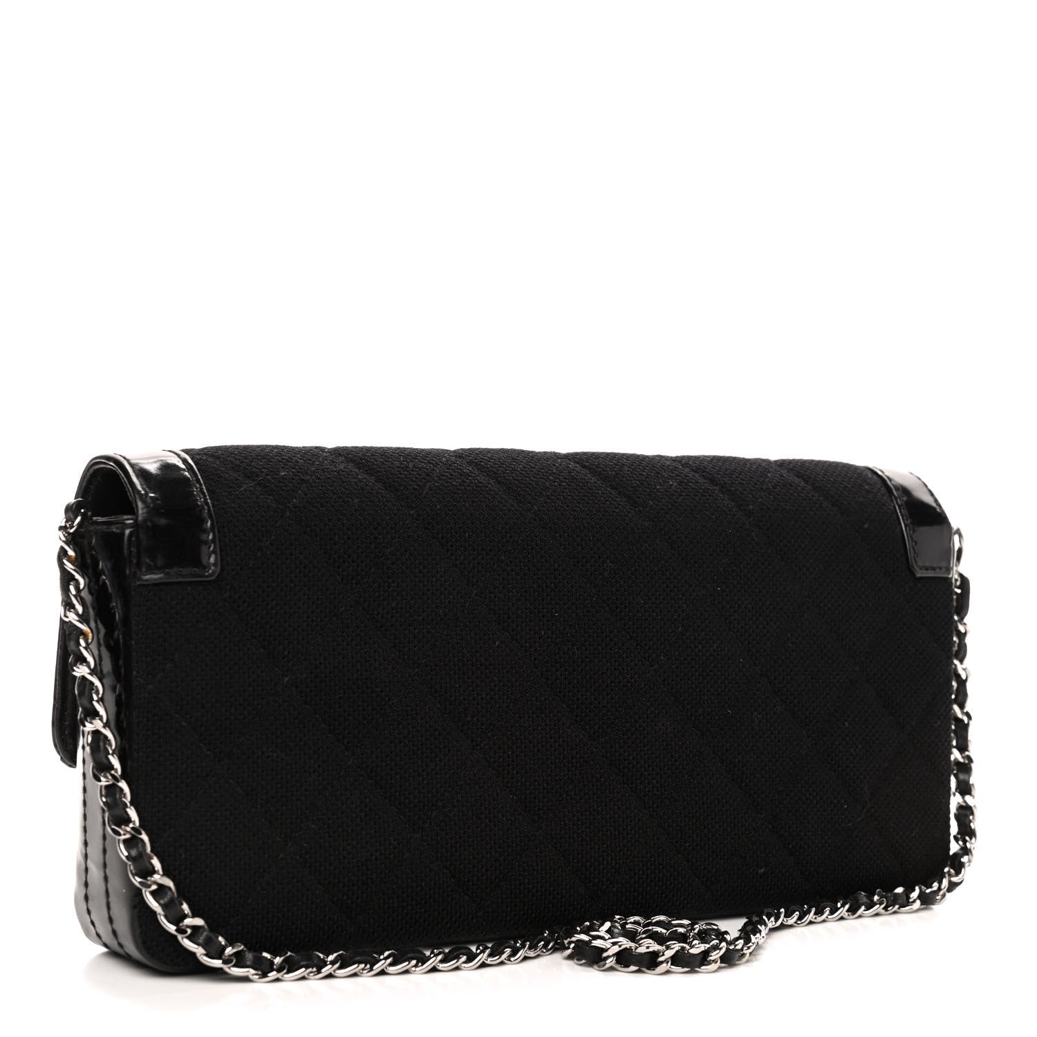 Chanel Jersey Patent Quilted 2.55 Reissue East West Flap Black 2 of 5